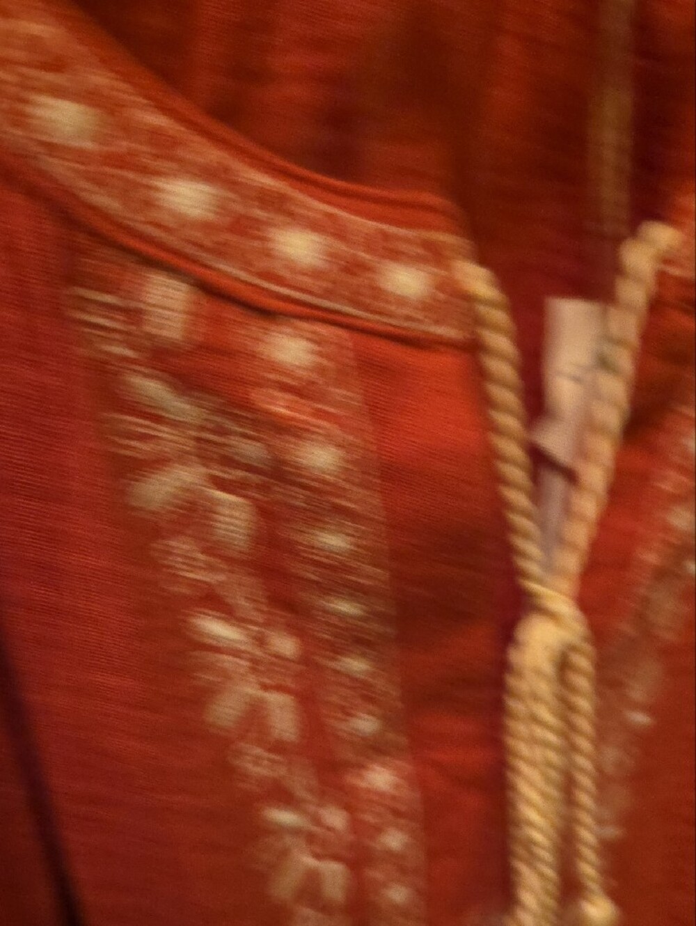 easel Embroidered Tassel Peasant Tunic - Rust - Picture 7 of 12